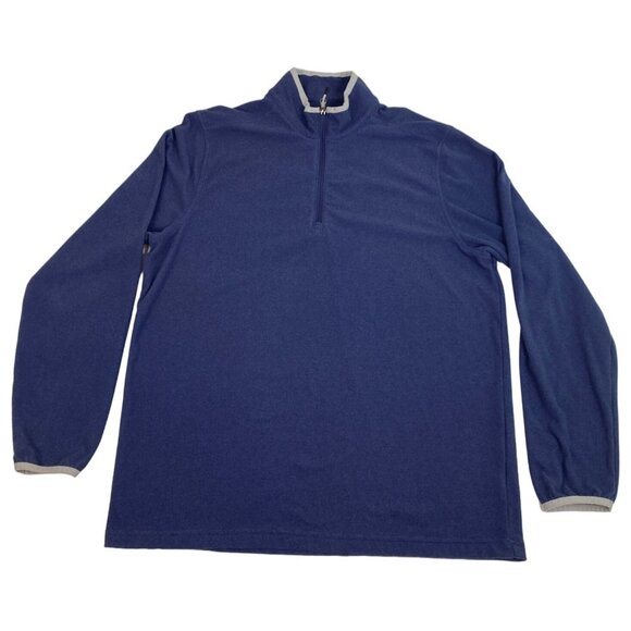 Pebble Beach Men's 1/4 Zip Performance Pullover Jacket L Blue Grey Polyester - Picture 1 of 5